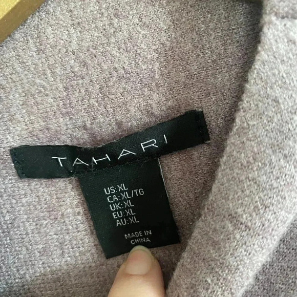 Tahari Mauve Mock Turtleneck Sweater - Picture 6 of 13